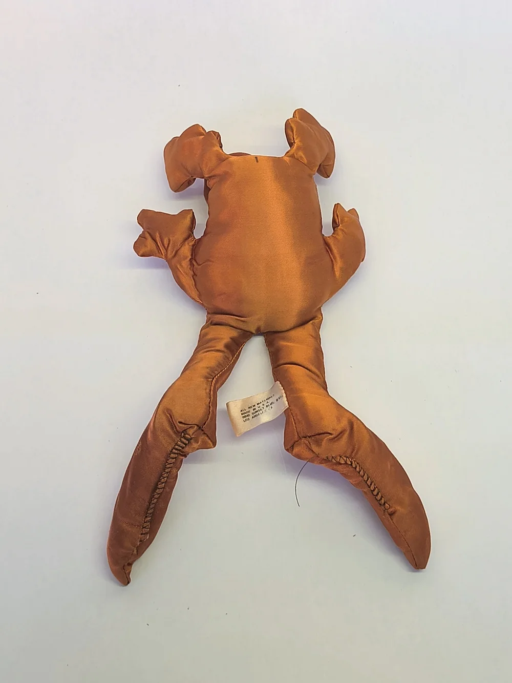 VINTAGE Stuffies Brother Art Orange Satin Monster Plush Wire Posable Toy 10
